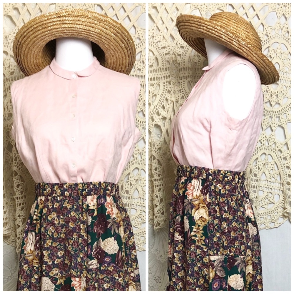 VNTG | pastel pink 50s blouse